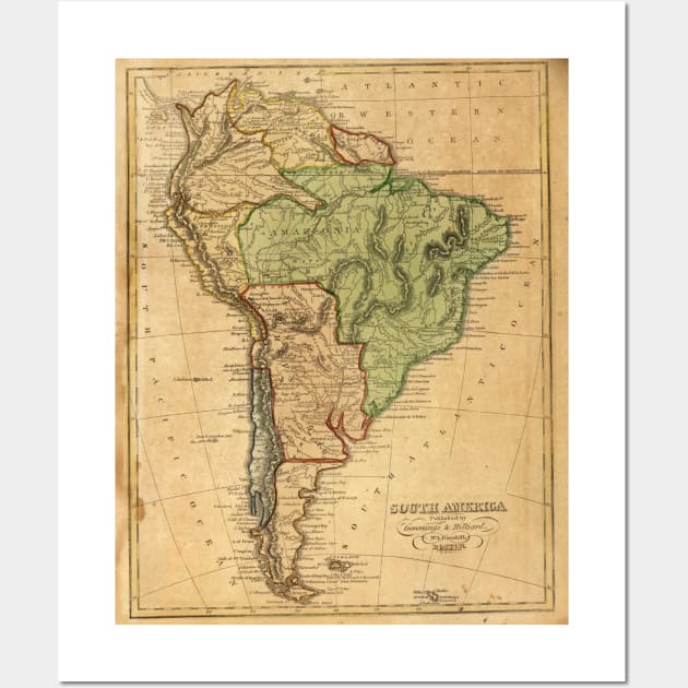 Vintage Map of South America (1821) Wall Art by Bravuramedia